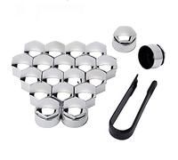 IUKTHHJOR 20 Pezzi Copridadi Copribulloni Auto per Volvo XC40 XC60 XC70 XC90, Copridadi Esagonali Tappi Dadi Ruota Cerchione Antifurto Antipolvere Protezione Accessori,B/Silver-17mm