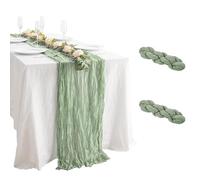 IULONEE 2 Pack Runner Moderno in Chiffon 90 x 400 cmReceiver Verde Matcha, Lavabile perTable Decorazione