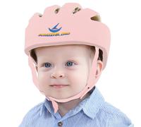 IULONEE Casco da Bambino Infantili Cappello di Testa di Cotone Cappello del Bambino Baby Helmet Regolabile di Sicurezza Casco Neonati (Rosa)