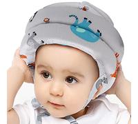 IULONEE Casco protettivo per bambino in cotone con protezione per la testa, cappello protettivo per bambini, casco protettivo regolabile (Grigio)