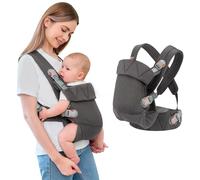 IULONEE Ergonomico Marsupio per Neonati Regolabile Porta Bebè Portabebè per Neonato Baby Carrier Wrap Confortevole Bambini marsupio per Toddler Bebè Neonato Grigio scuro