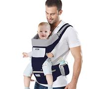 IULONEE Marsupio Neonati con Sedile Multifunzione Zaino Ergonomico per Marsupi Trasporto Anteriore e Posteriore Regolabile per Neonato da 3 Mesi a 3 Anni (3-20kg) Blu Scuro