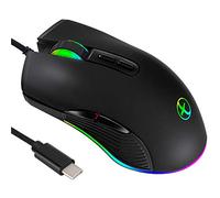 IULONEE Mouse di tipo C, mouse USB-C cablato, mouse da gioco, retroilluminazione ergonomica 4 RGB, 3200 dpi, compatibile con M@c, Matebook, Chromebook, HP OMEN, Windows PC, laptop e altro ancora