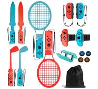 iulrtba - Set di accessori sportivi 16 in 1 Switch Switch Sport per Switch/Swith OLED Sports, kit di accessori per la famiglia con cinghie per gambe, racchette da tennis, mazze da golf, spade, cinghie