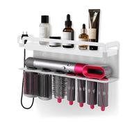 iulrtba Supporto per asciugacapelli a parete senza foratura, supporto a parete per accessori per ferro arricciacapelli 7 in 1, supporto per asciugacapelli per accessori Dyson Airwrap, per bagno barbie