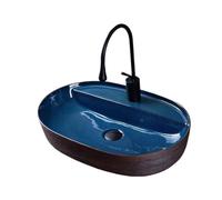 iumLeap Bacino da banco di grandi dimensioni per balcone lavabo singolo lavabo da bagno creativo sopra il bacino da bancone bacino d'arte lavabo da bagno, A