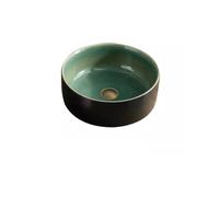 iumLeap Bacino da banco Piccolo appartamento in ceramica per uso domestico Balcone Bacino Bacino singolo Bacino Retro sopra il bacino da banco Semplice lavabo da bagno Lavabo