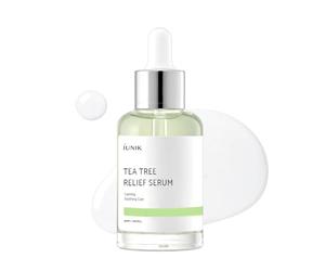 IUNIK Tea Tree Relief - Siero con ingredienti naturali con estratto di tea tree, centella e 6 germogli, calmante ed idratante, sollievo per la pelle, tutto in un solo prodotto, 1,71 Oz