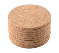 Iunipusy Set di 10 sottobicchieri in sughero in stile retrò, 9 cm, assorbenti e riutilizzabili, adatti per ufficio, casa, caffetteria, bar