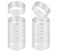 Iunipusy Set di anelli per torte in acciaio , 5 cm, rotondi, resistenti al , qualità professionale per prodotti da forno in casa, confezione da 10 pezzi