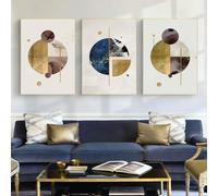 IUNTWEIE Quadro astratto su tela, geometrico, astratto, moderno, decorazione da parete, per soggiorno, camera da letto, immagini senza cornice (B,30 x 40 cm x 3)