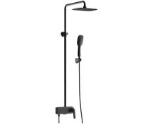 IUokLU Accessori per Docce da Esterno, Soffione Doccia A Pioggia con Doccetta E Set Rubinetto per Vasca A Cascata, Set Completi di Rubinetti per Doccia da Bagno, Sist(Nero)