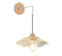 IUokLU Applique da Parete in Vetro Vintage di metà secolo con Attacco E26/E27 Applique da Parete dimmerabili a Tre Colori Applique da Parete Creativa in Legno di,Beige