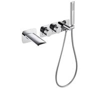 IUokLU Rubinetto per Vasca da Bagno A Parete, Rubinetto per Vasca da Bagno Nascosto per Vasca, Rubinetti per Vasca da Bagno Regolabili con Acqua Calda E Fredda E DOCC(Cromo)