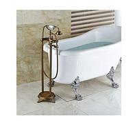 IUokLU Rubinetto per Vasca da Bagno Indipendente, in Ottone, con Montaggio A Pavimento, Set di Riempimento per Vasca A Cascata, Miscelatore per Vasca da Bagno con DOP