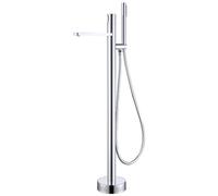 IUokLU Rubinetto per Vasca da Bagno Regolabile, Rubinetto per Vasca da Bagno Caldo E Freddo, Rubinetto da Pavimento A Due Funzioni per Vasca con Doccetta, Rubinetti PE(Cromo)