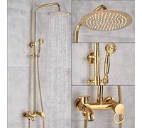 IUokLU Set di Rubinetti per Doccia A Pioggia Cromati, Sistema Doccia da Parete per Bagno, Miscelatore A 3 Vie, Miscelatore per Vasca E Doccia - Bronzo Nero B