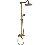 IUokLU Set di Rubinetti per Doccia A Pioggia in Ottone, Set Doccia Combinato A Parete, Miscelatore A Pioggia con Doppia Maniglia, Doccia B(Ab)