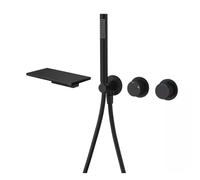 IUokLU Set di Rubinetti per Vasca da Bagno A Parete, Rubinetti per Vasca da Bagno A Parete con Spruzzatore Portatile E Beccuccio per Vasca A Cascata, Rubinetto di RIE(Nero)