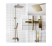 IUokLU Sistema Doccia con Rubinetto Doccia A Parete per Acqua Calda E Fredda, Maniglia Singola Multifunzione con Soffione, Doccetta, Beccuccio per Vasca, Bru