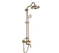 IUokLU Sistema Doccia Golden Shower con Soffione Doccia A Pioggia E Doccetta Portatile, Miscelatore per Bagno di Lusso, Set Rubinetto Doccia A Pioggia A Parete.