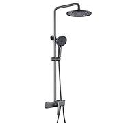 IUokLU Sistema Doccia, Set Rubinetto Doccia da 10 Pollici, Set Doccia Combinato A Parete, Miscelatore Doccia in Ottone con Soffione, Doccetta A 3 Funzioni, Beccuccio (Un)