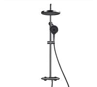 IUokLU Sistema Doccia, Set Rubinetto Doccia Termostatico Grigio, Set Doccia Combinato A Parete, Miscelatore Doccia in Ottone con Soffione, Doccetta A 3 Funzioni, Becc