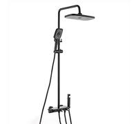 IUokLU Sistema Doccia, Set Rubinetto Doccia Termostatico, Set Doccia A Parete, Miscelatore Doccia in Ottone con Soffione, Bocca per Vasca A Cascata, Doccetta A 3 Moda