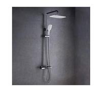 IUokLU Sistema Doccia Termostatico, Set Doccia A Cascata, Set Doccia Completo A Parete, Miscelatore Doccia in Ottone con Beccuccio per Vasca, Doccetta A 3 modalità, S