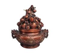 IUokLU Statua Registratore di Cassa Ornamenti di Ricchezza Ornamenti di Cicala Dorata in Ottone Decorazione per Ufficio Soggiorno Ingresso Tavolo Scultura Figurina in (Colore Antico)