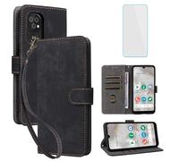 IUQXU Cover per Doro 8100/8100 Plus/8200/8200 Plus Libro con Pellicola Vetro Temperato [Blocco RFID] Antiurto Supporto Custodia in Pelle Portafoglio per Doro8200 Doro8100 Plus Doro8100+ 4G Nero