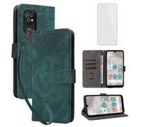 IUQXU Cover per Doro 8100/Doro 8200 con vetro temperato Custodia a portafoglio e Folios [blocco RFID] antiurto porta carte di supporto funzione custodia a portafoglio in pelle per Doro8200 Doro8100 4G