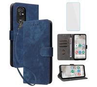 IUQXU Cover per Doro 8100/Doro 8200 con vetro temperato Custodia a portafoglio e Folios [blocco RFID] antiurto porta carte di supporto funzione custodia a portafoglio in pelle per Doro8200 Doro8100 4G
