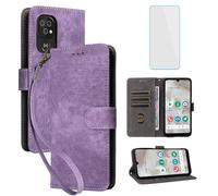 IUQXU Cover per Doro 8100/Doro 8200 con vetro temperato Custodia a portafoglio e Folios [blocco RFID] antiurto porta carte di supporto funzione custodia a portafoglio in pelle per Doro8200 Doro8100 4G