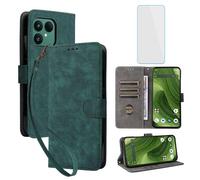 IUQXU Cover per Fairphone 6 5G Libro con Pellicola Vetro Temperato [Blocco RFID] Antiurto Supporto Custodia in Pelle Portafoglio per Fairphone6 FP6 Fairphone Gen.6 Verde