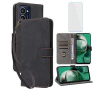 IUQXU Cover per HMD Pulse/Pulse Plus/Pulse Pro Libro con Pellicola Vetro Temperato [Blocco RFID] Antiurto Supporto Custodia in Pelle Portafoglio per HMDPulse Pro HMD Pulse+ Nero