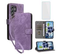 IUQXU Custodia a portafoglio per Oukitel C1/Oukitel C1 Pro con pellicola protettiva [blocco RFID] in pelle con supporto per carte di credito e cavalletto per Oukitel C 1 Pro C1Pro, viola