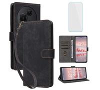 IUQXU Custodia a portafoglio per TCL 605/TCL 60 SE con protezione per lo schermo [blocco RFID] in pelle con supporto per carte di credito da donna uomo custodia per cellulare per TCL 60SE T517D TCL605