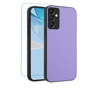 IUQXU Custodia per Samsung Galaxy S24 FE 5G con pellicola protettiva antiscivolo sottile antiurto morbida TPU custodia in pelle mobile per Galaxy S 24 FE EF S24FE Samsung S24EF viola