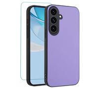 IUQXU Custodia per Samsung Galaxy S25 FE 5G con pellicola protettiva antiscivolo sottile antiurto morbida TPU custodia in pelle mobile per Galaxy S 25 FE S25 EF Samsung S25EF S25EF viola