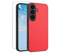 IUQXU Custodia per Samsung Galaxy S25 FE 5G con protezione dello schermo antiscivolo sottile antiurto morbida TPU Cover in pelle mobile per Galaxy S 25 FE S25 EF Samsung S25EF S25EF Rosso