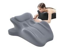 iuscacey Cuscino per Coppie a 27° per l'intimità - Supporto a Cuneo in Memory Foam | Postura ergonomica e Sollievo dal Mal di Schiena | Cuscino Multiuso per lombari, Gambe e poggiatesta,Grigio