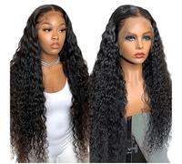 Iuscacey Parrucca frontale in pizzo senza colla 13X4 Parrucca di capelli umani pre taglio ricci Parrucche a onda profonda Parrucche di chiusura in pizzo senza colla,14inches