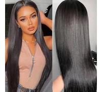Iuscacey Parrucche anteriori in pizzo Capelli umani 150% Density Dritto HD Parrucche anteriori in pizzo Capelli umani Pre pizzicato 13X4 Parrucche in pizzo frontali dritte dei capelli umani,14inches