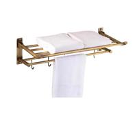 iuscacey Set di Accessori da Bagno in Ottone Antico di Lusso 1/3/4/5/6 Pezzi Montati a Parete con Porta Asciugamani,Folding Bath Towel Rack