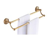 iuscacey Set di Accessori da Bagno in Ottone Antico di Lusso 1/3/4/5/6 Pezzi Montati a Parete con Porta Asciugamani,Double Rod