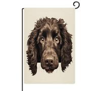 Iuta che sbircia American Water Spaniel Bandiere da giardino per esterni Immagini di animali colorati Bandiere da cortile Bandiere da cortile Vacanze stagionali Decorazione esterna Rustico Astratto