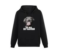 IUTffzr Pitbull Dog To all My Haters Pitbull Dog Lover Funny Mens Pullover Sweatshirts Fashion Casual Unisex Black Hoodies M