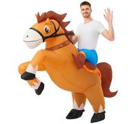 IUTOYYE Costume da cavallo gonfiabile da uomo e da donna, divertente costume da cavallo gonfiabile, Halloween, carnevale, cowboy gonfiabile, per adulti