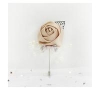 IUVYTA Corsage Matrimonio Corsage da Sposa Fiore di Seta Rosa Sposo Occhiello Spilla Boutonniere Uomini Wedding Planner Matrimonio(Light Coffee)